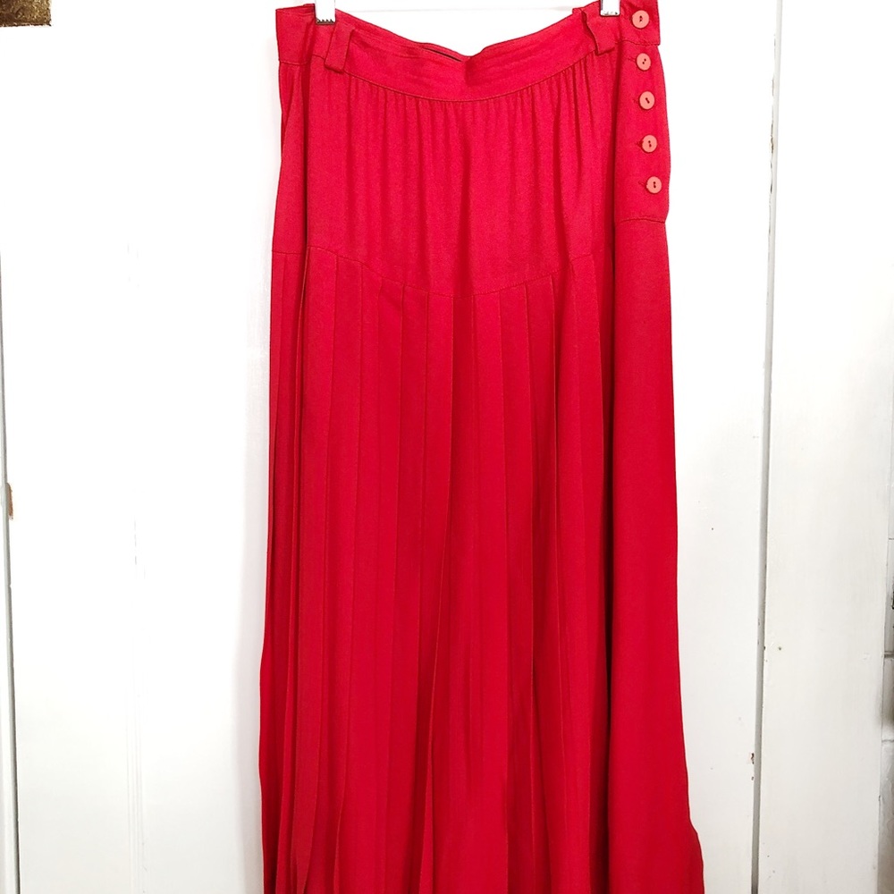 Vintage Escada red pleated skirt